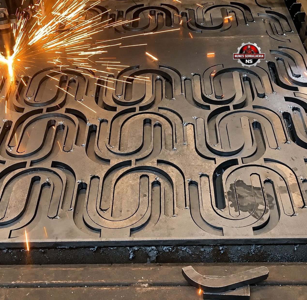 Corte a laser de chapa com acabamento decorativo